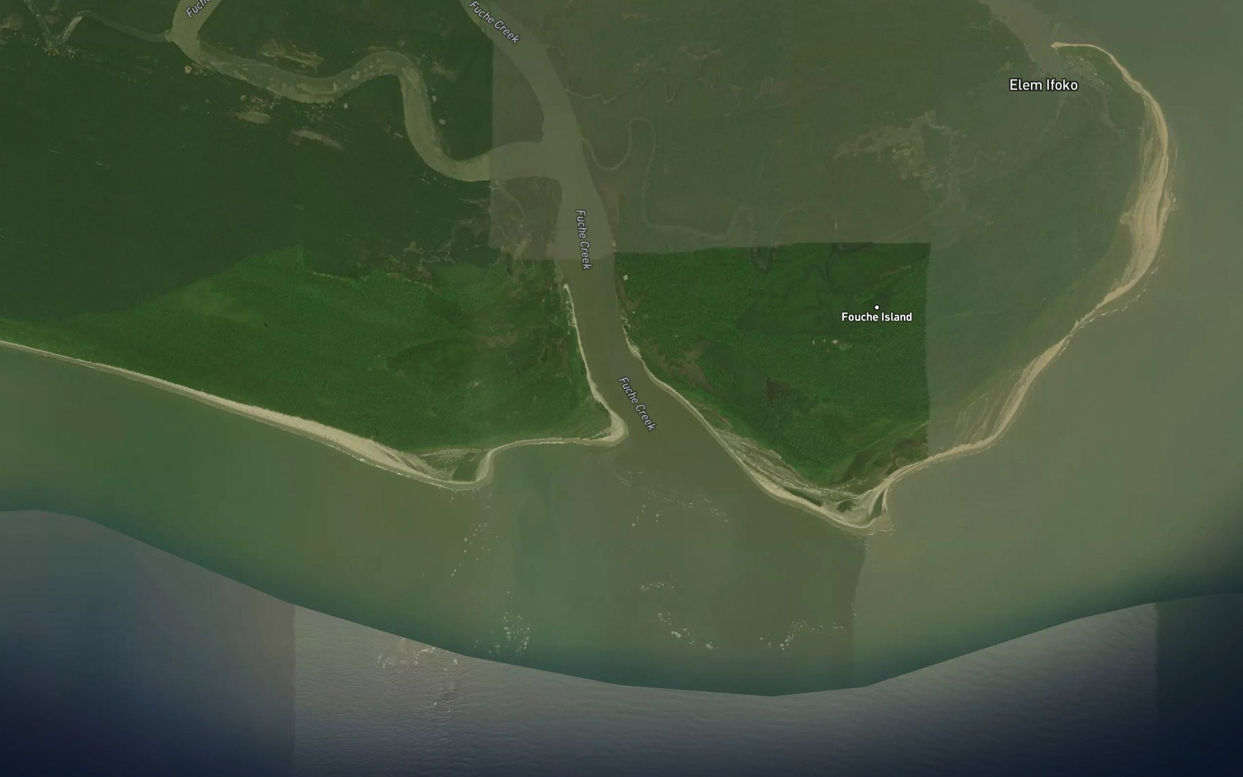 Satellite map of the Fuche Creek