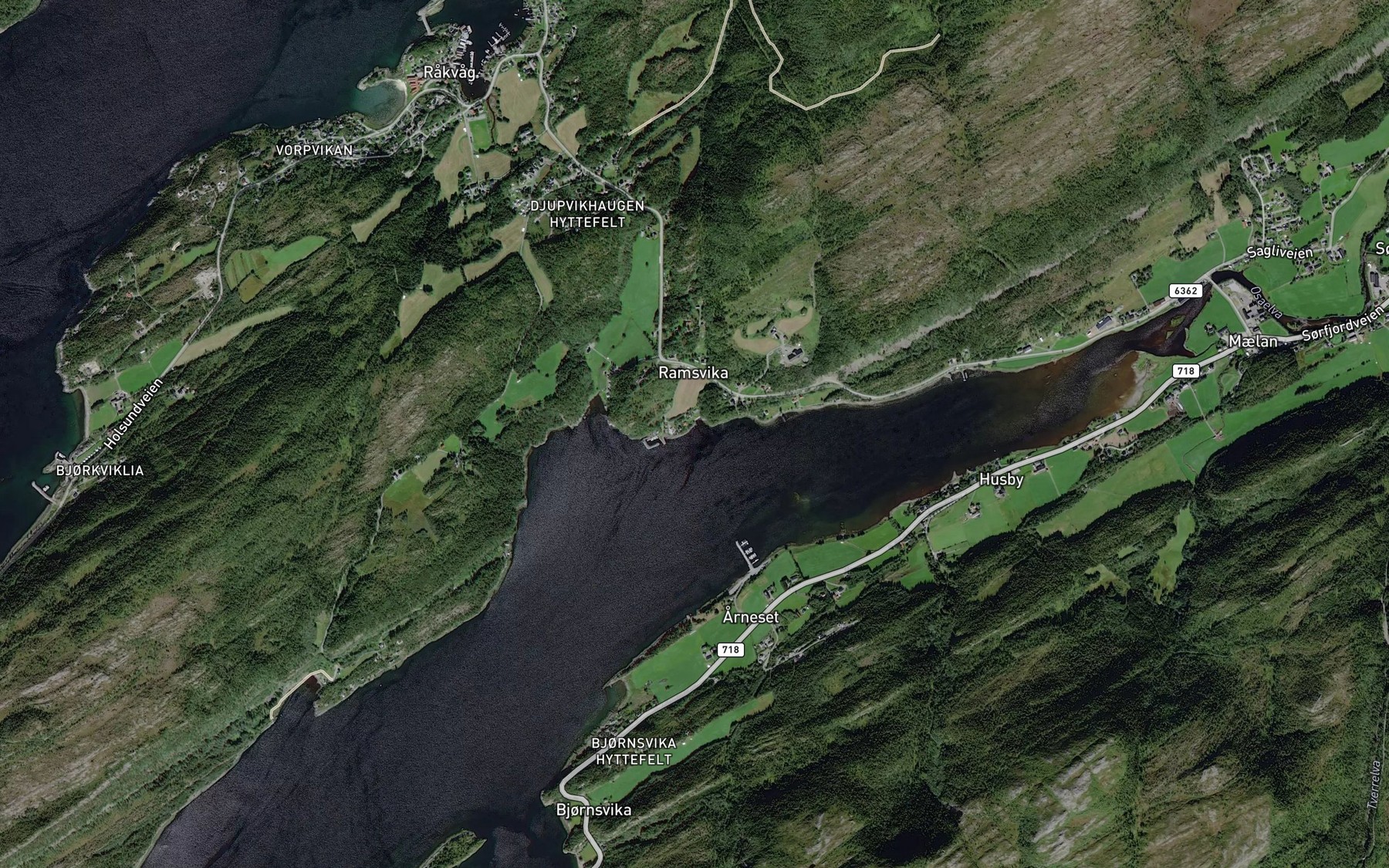 Satellite map of the Ramsvikbukta