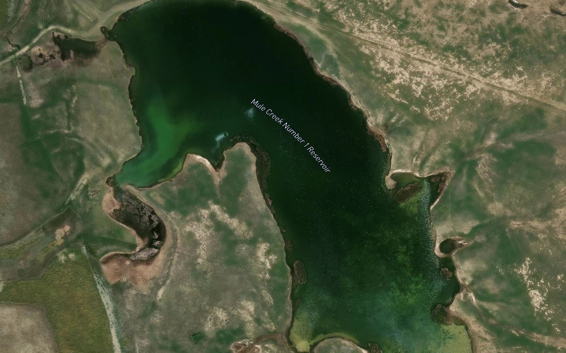 Satellite map of the Mule Creek Number 1 Reservoir