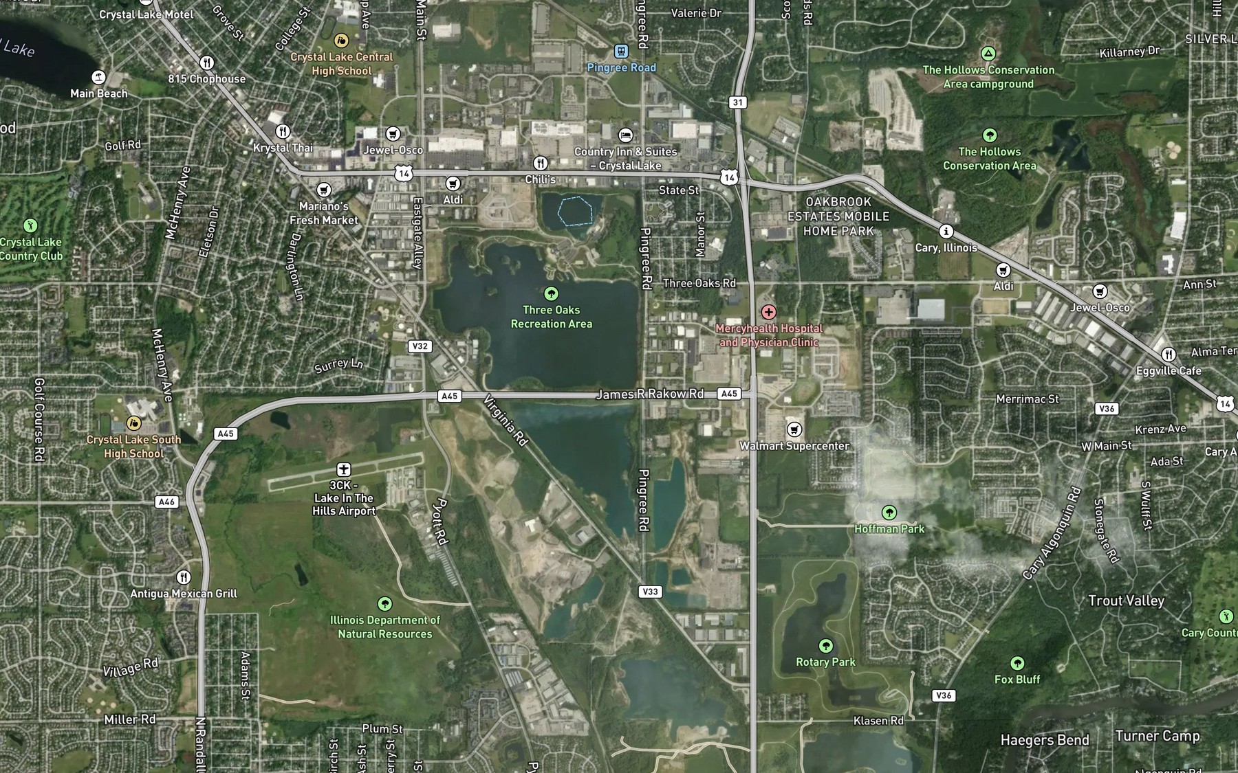 Satellite map of the Spot 10