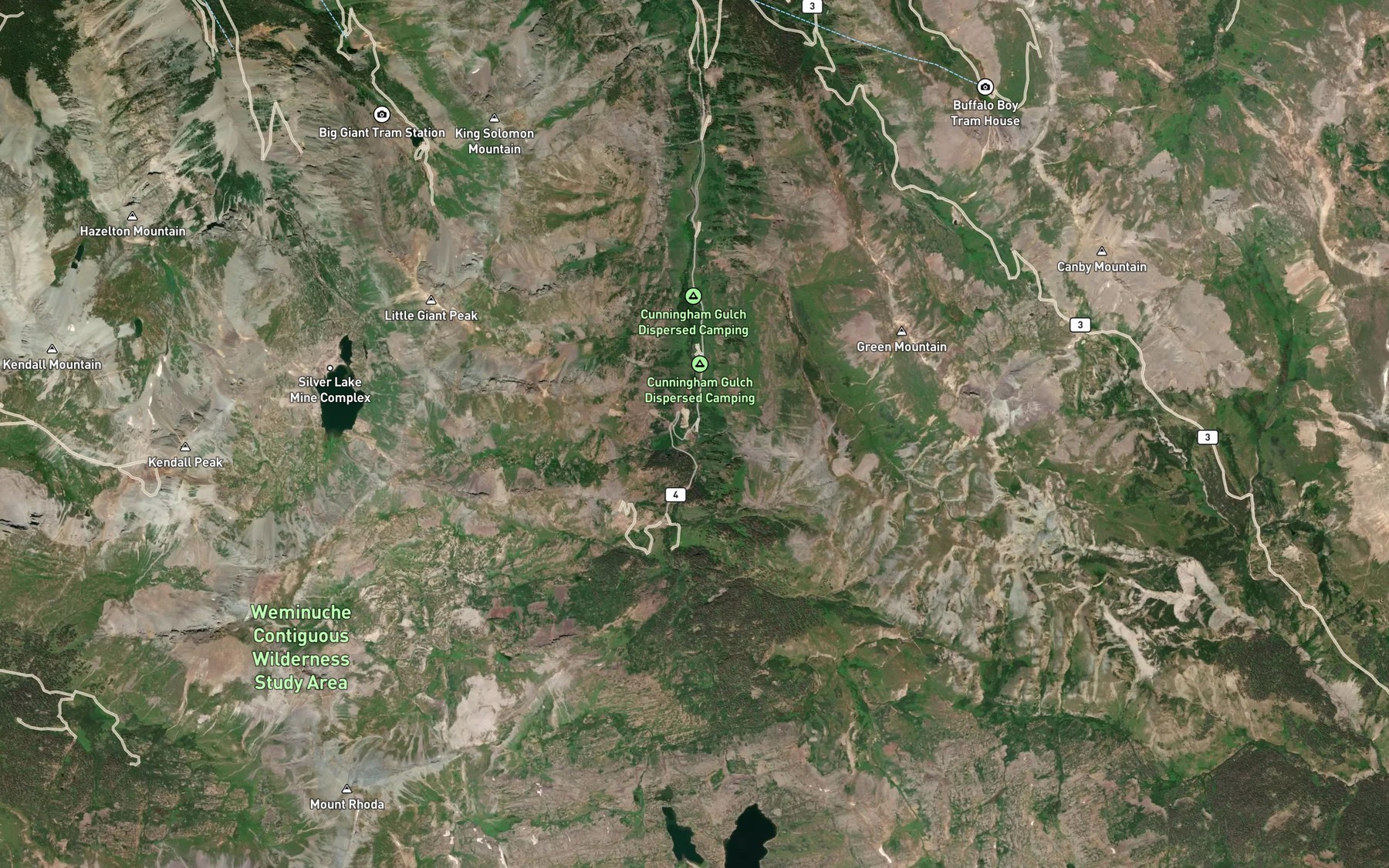 Satellite map of the Royal Tiger Creek