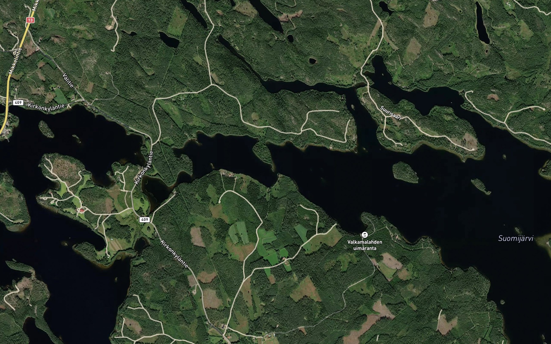 Satellite map of the Ollinsalmi