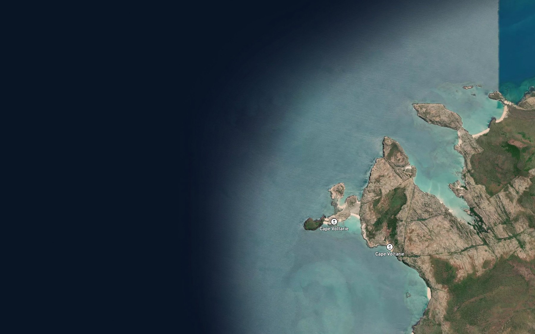 Satellite map of the Rattlesnake Shoal