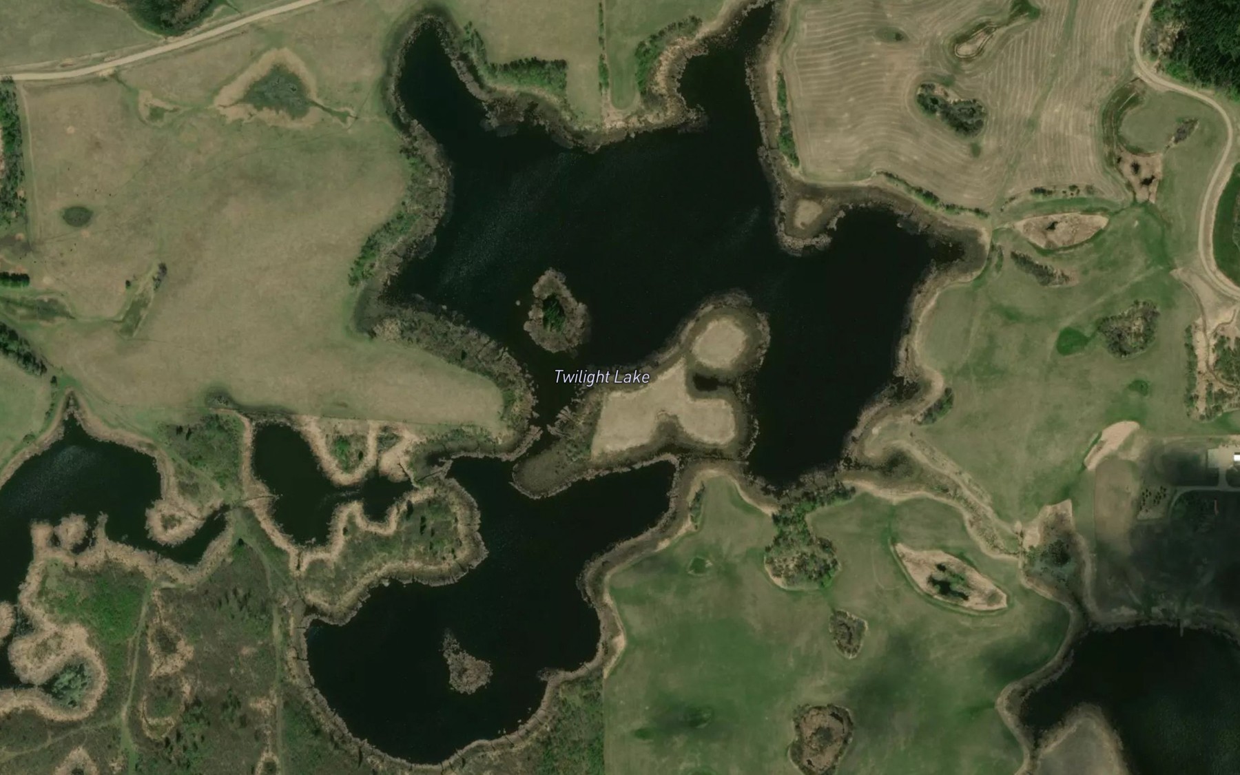Satellite map of the Twilight Lake