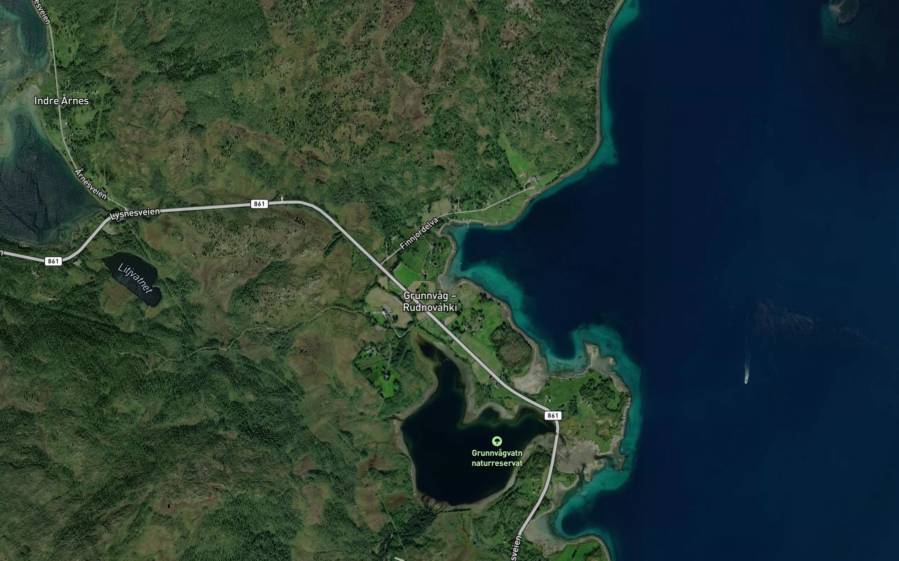 Satellite map of the Grunnvagleira