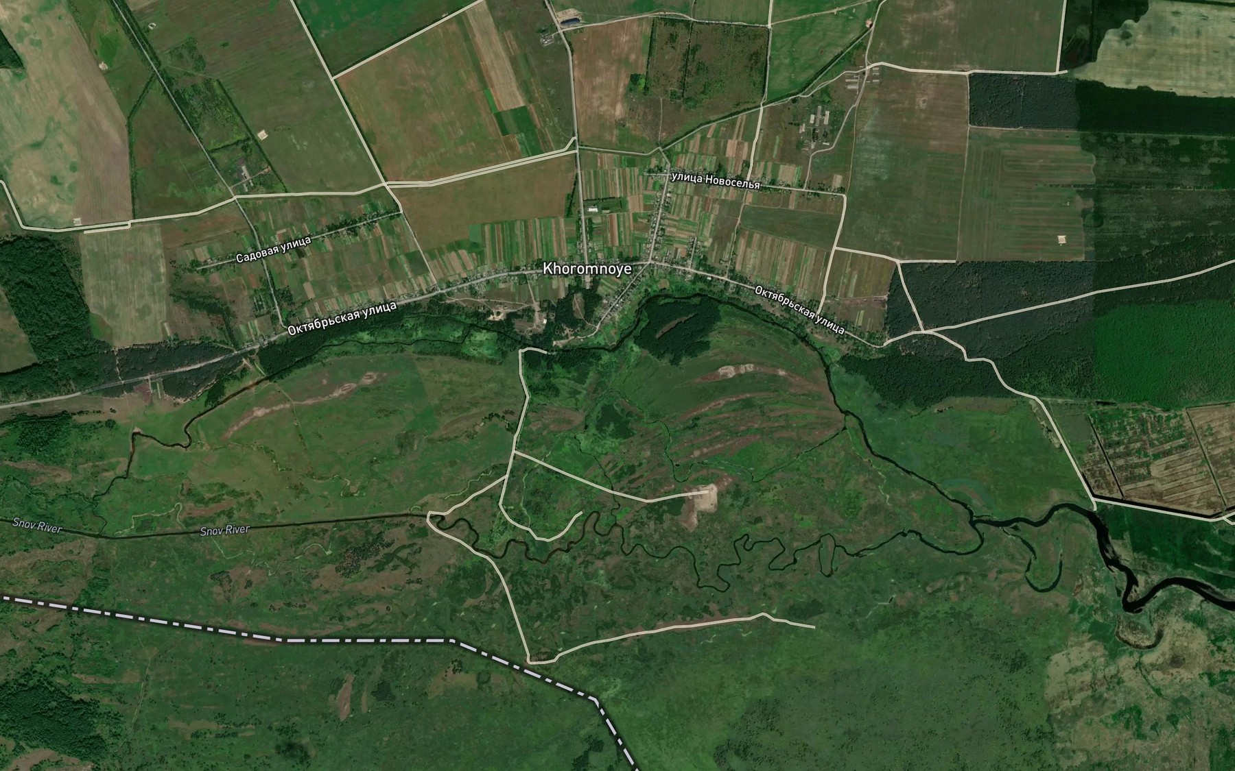Satellite map of the Yablon'ka