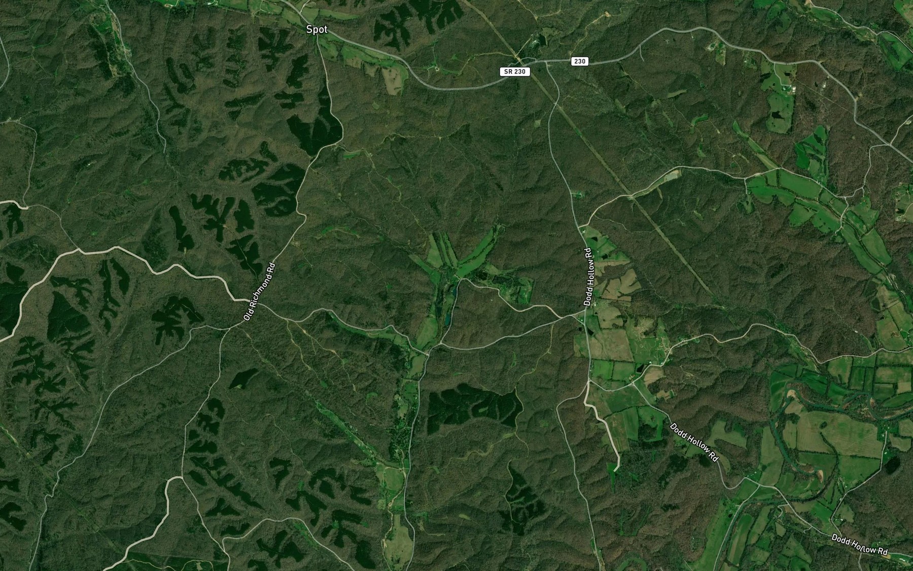 Satellite map of the Weatherspoon Spring
