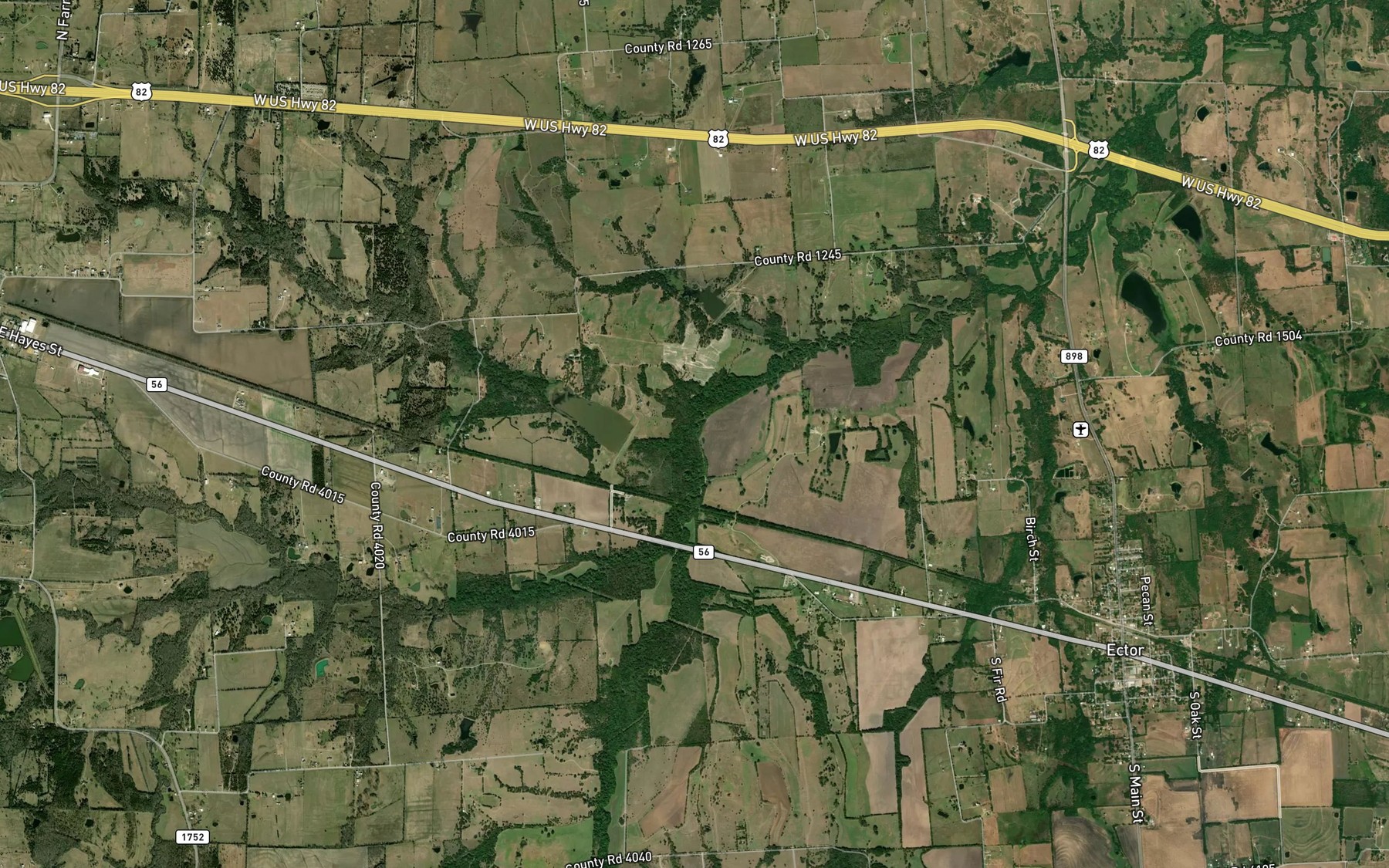 Satellite map of the Post Oak Creek