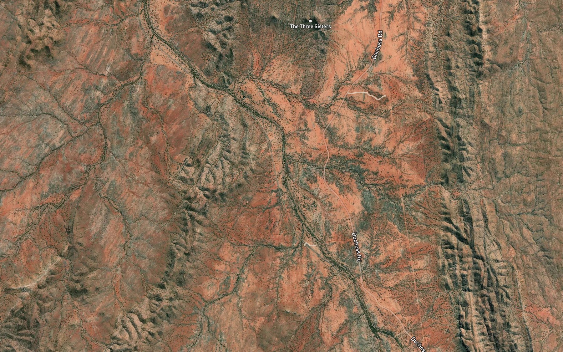 Satellite map of the Pothole Creek