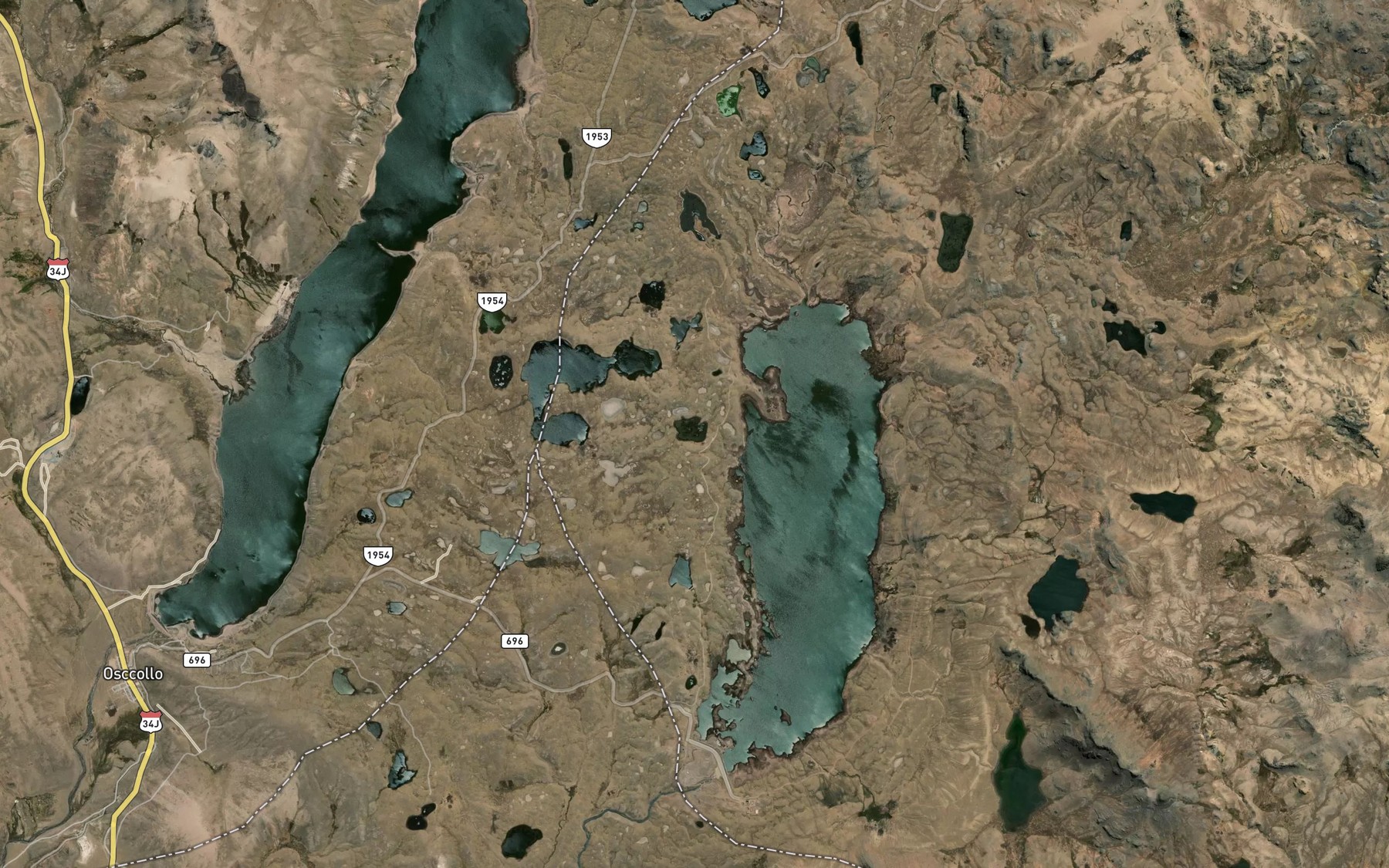 Satellite map of the Laguna Parccococha