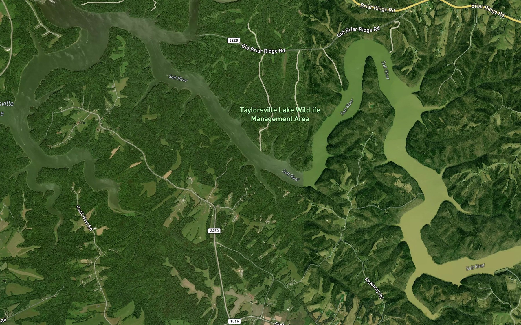 Satellite map of the Heddy Run