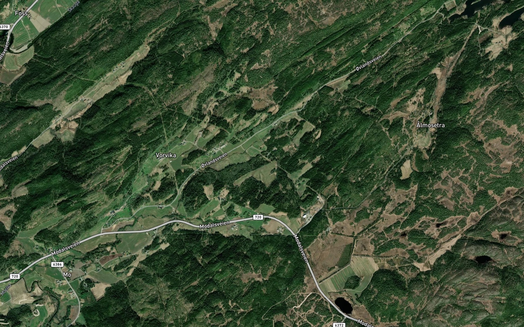 Satellite map of the Fagerlibekken