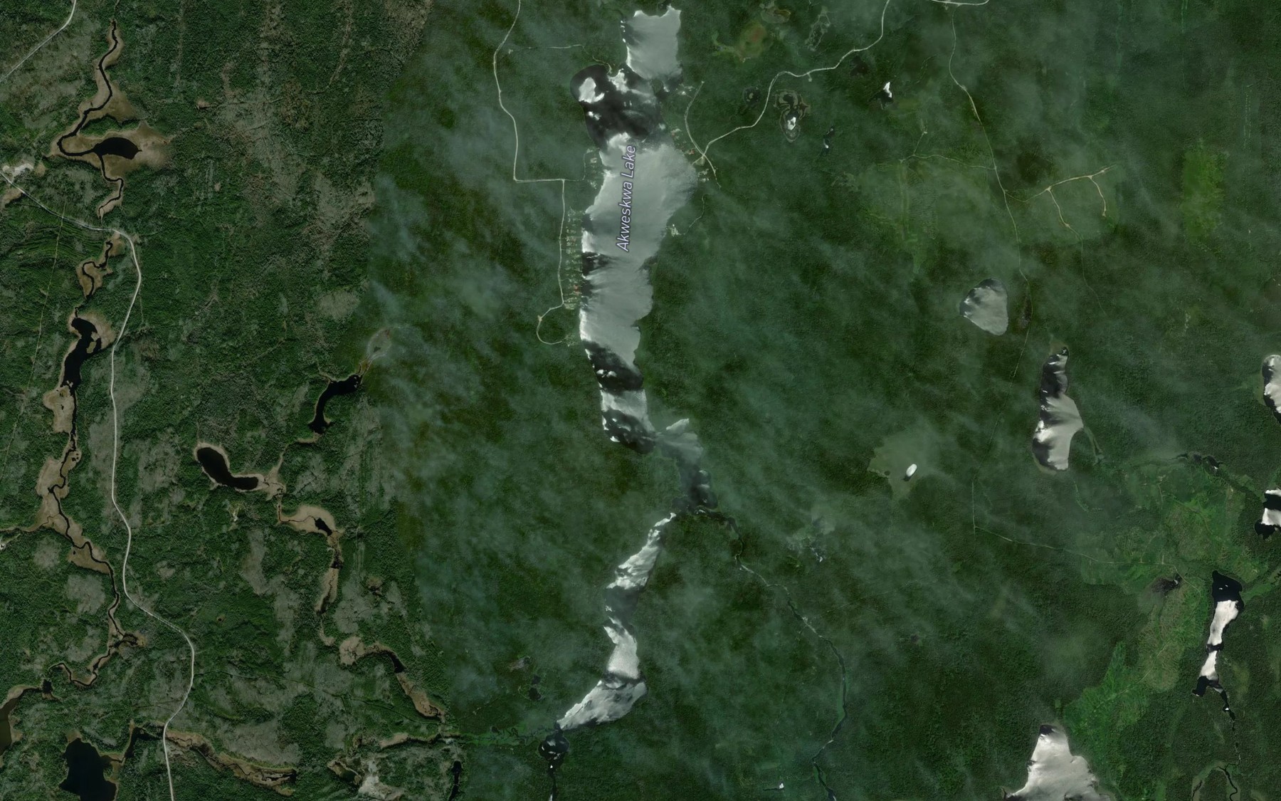 Satellite map of the Akweskwa Lake