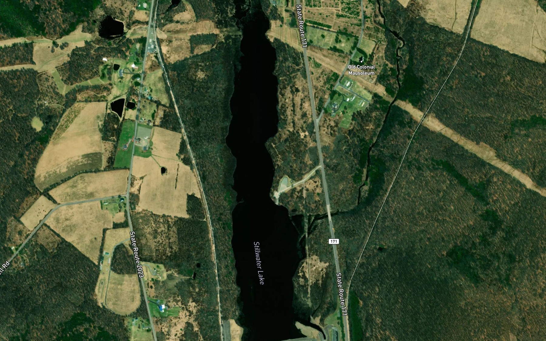 Satellite map of the Stillwater Lake