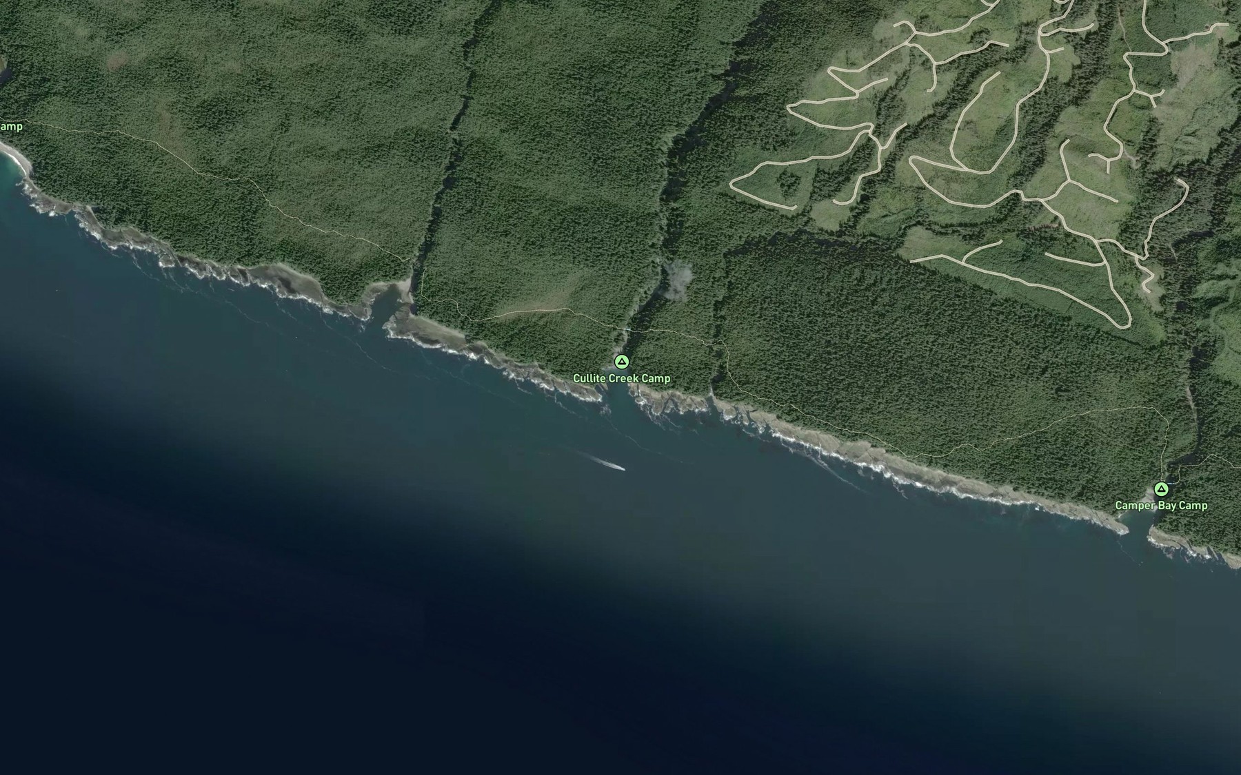 Satellite map of the Cullite Cove
