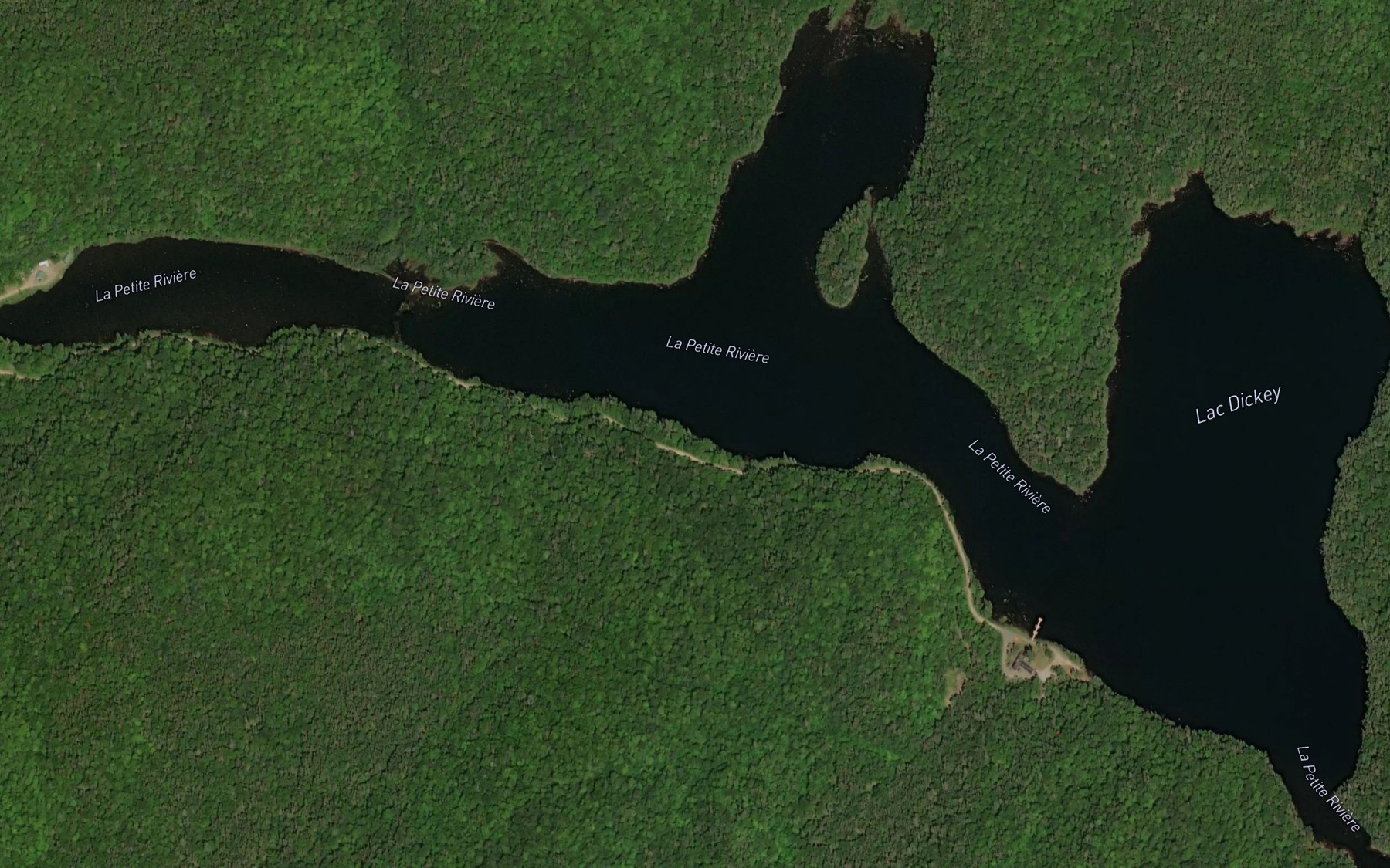 Satellite map of the Lac Dickey
