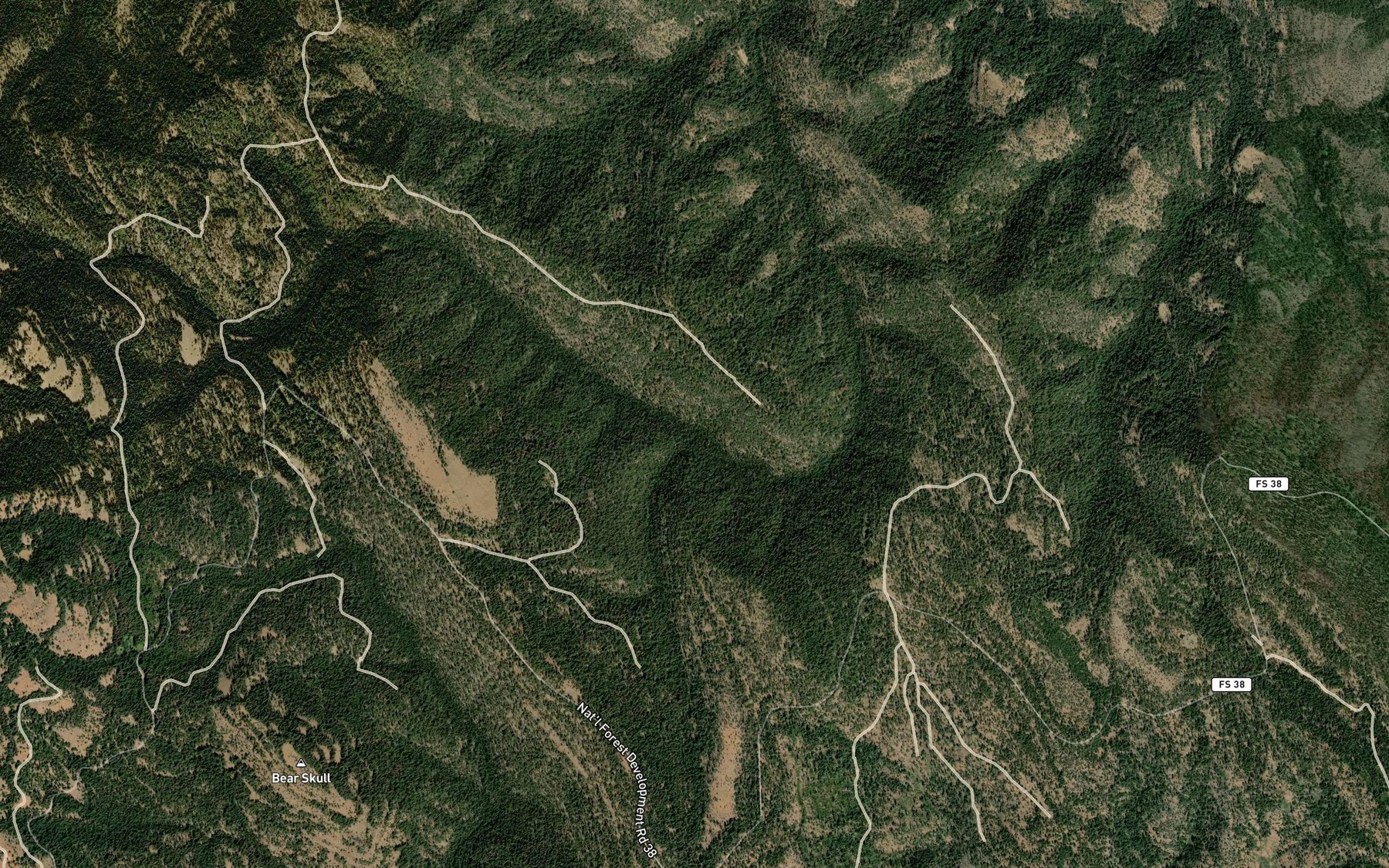 Satellite map of the Lost Cabin Creek