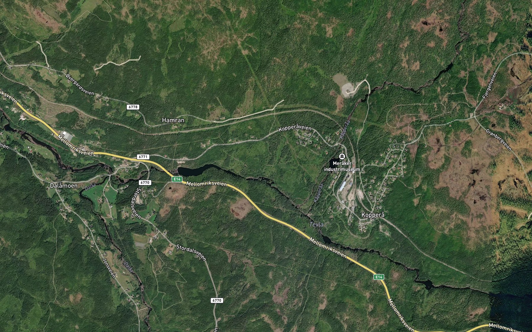 Satellite map of the Skardbekken