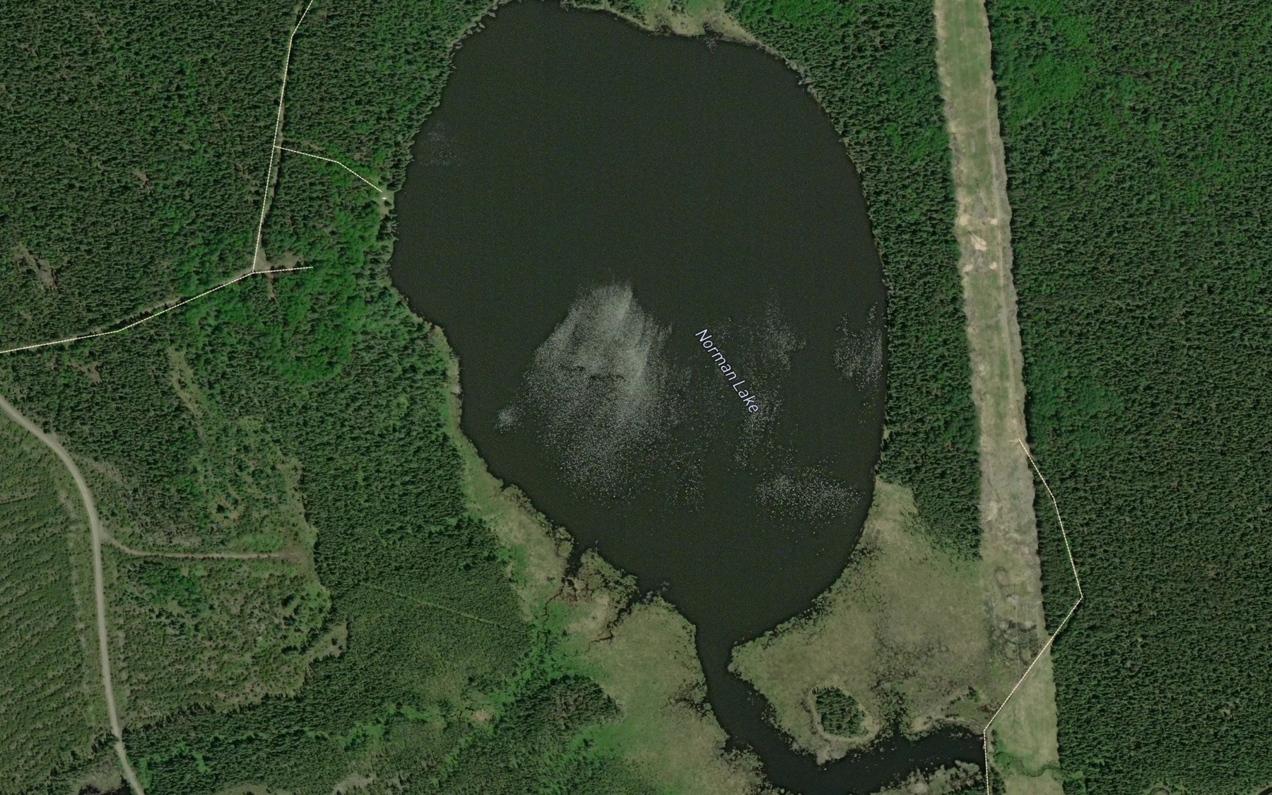 Satellite map of the Norman Lake