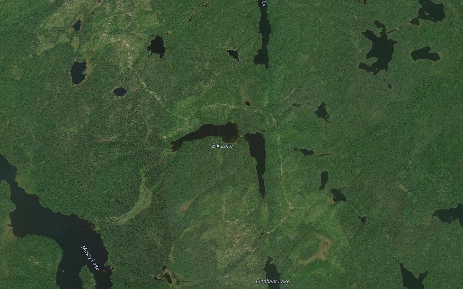 Satellite map of the Elk Lake