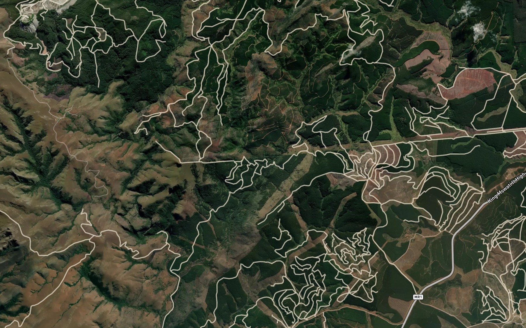 Satellite map of the Ntsabeni