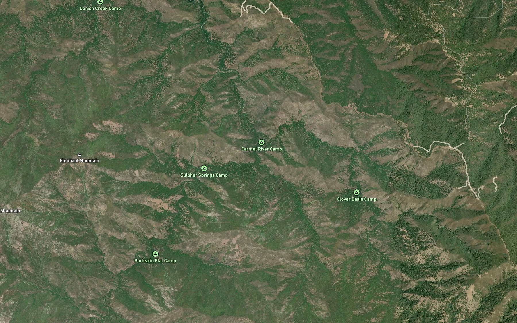 Satellite map of the Bruce Fork