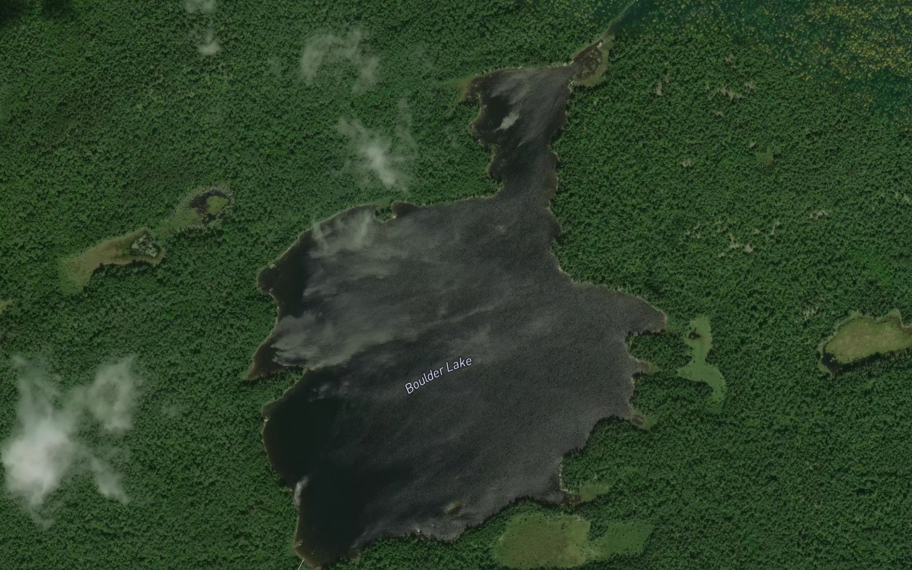 Satellite map of the Boulder Lake