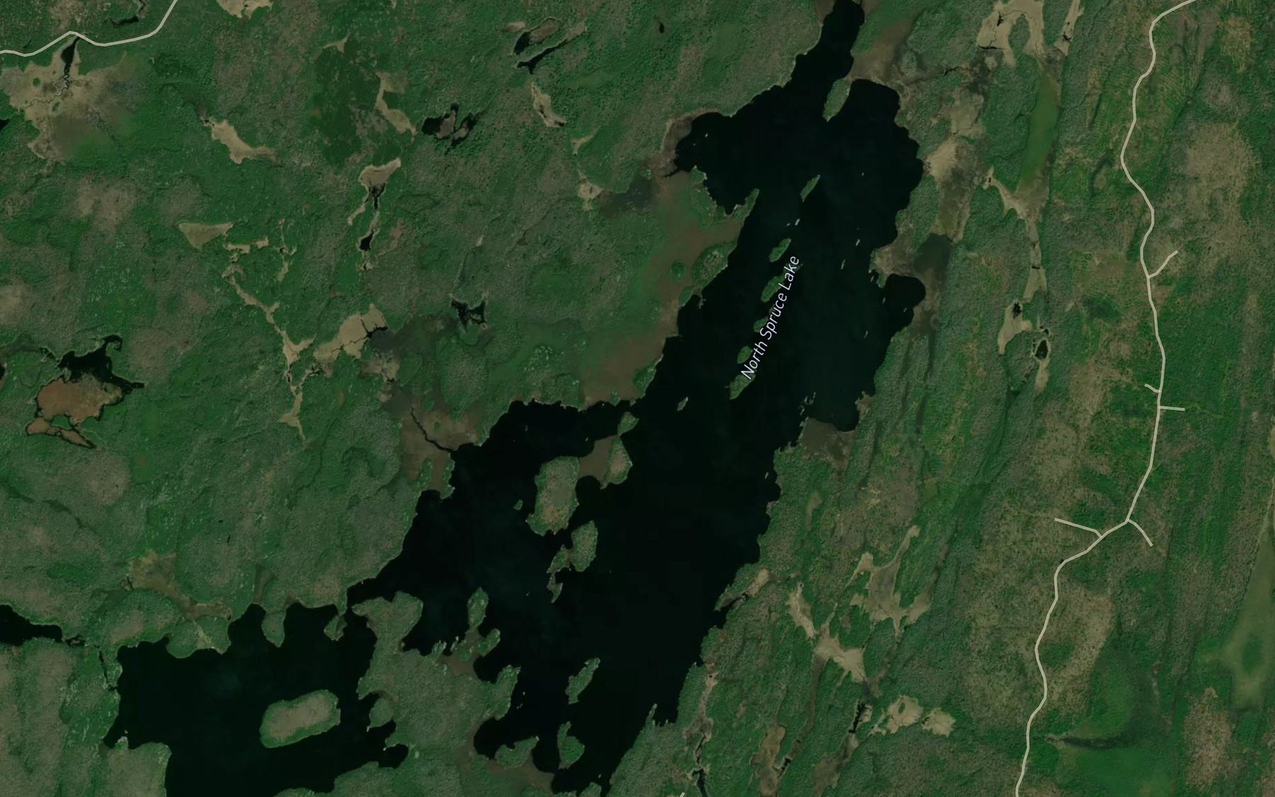 Satellite map of the North Spruce Lake