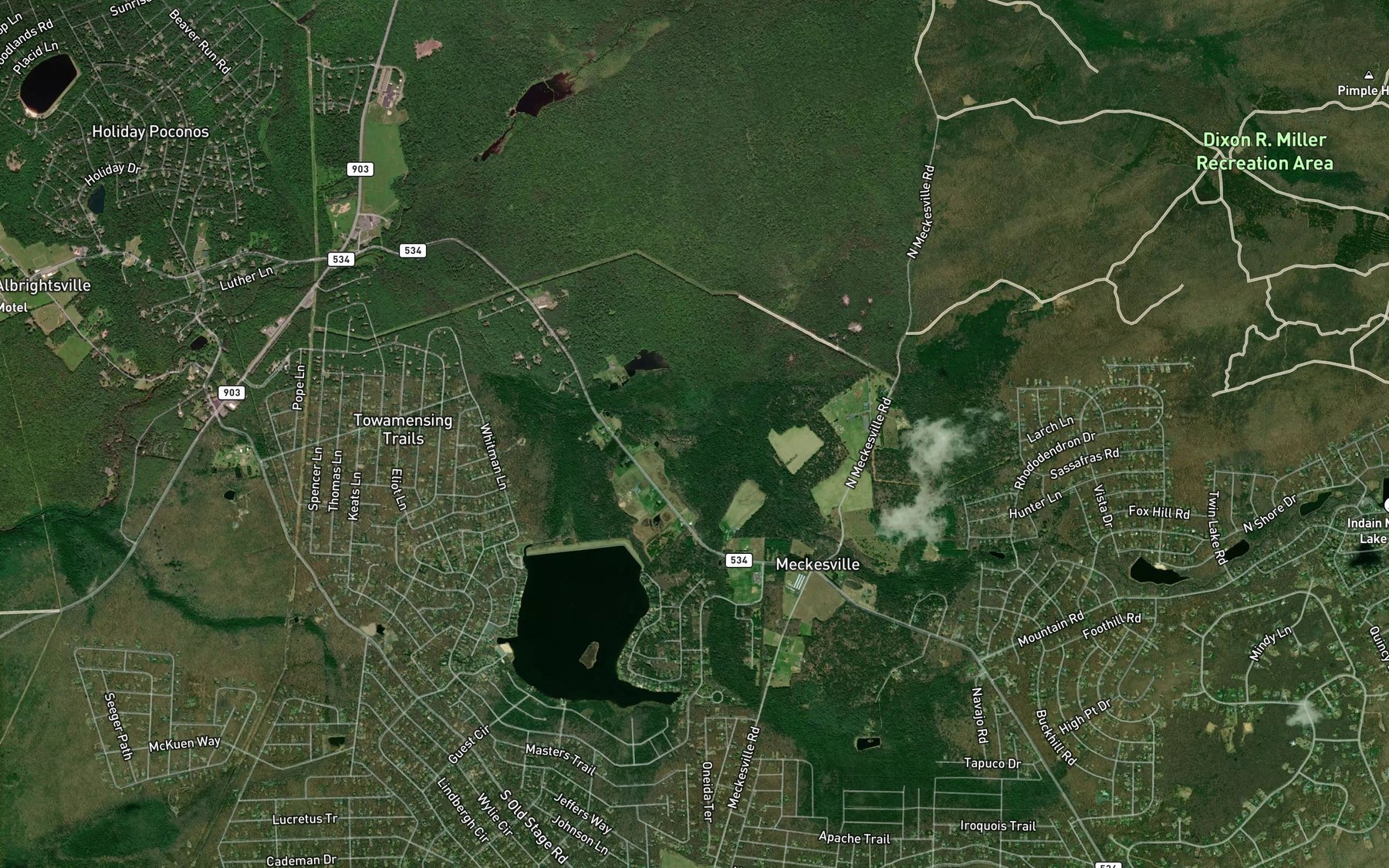 Satellite map of the Schoch Creek