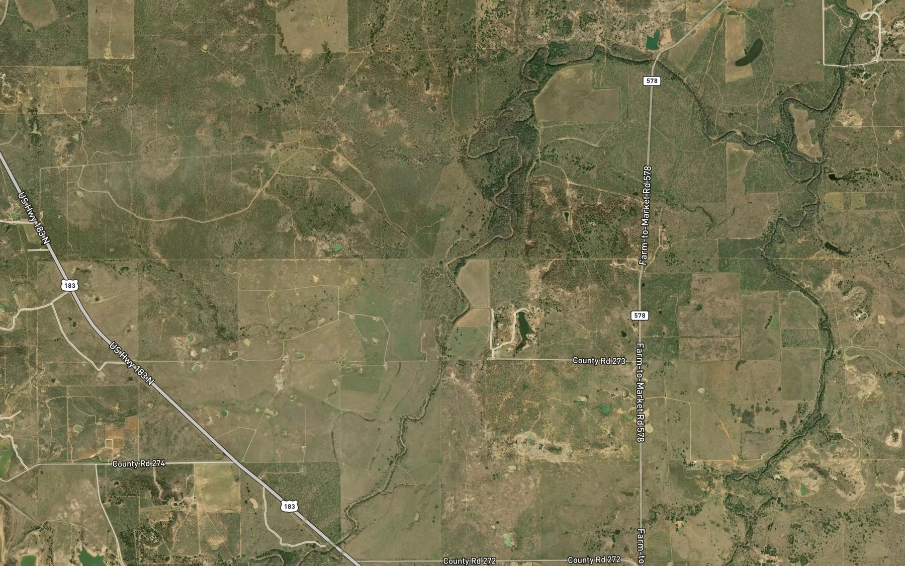 Satellite map of the Dry Branch
