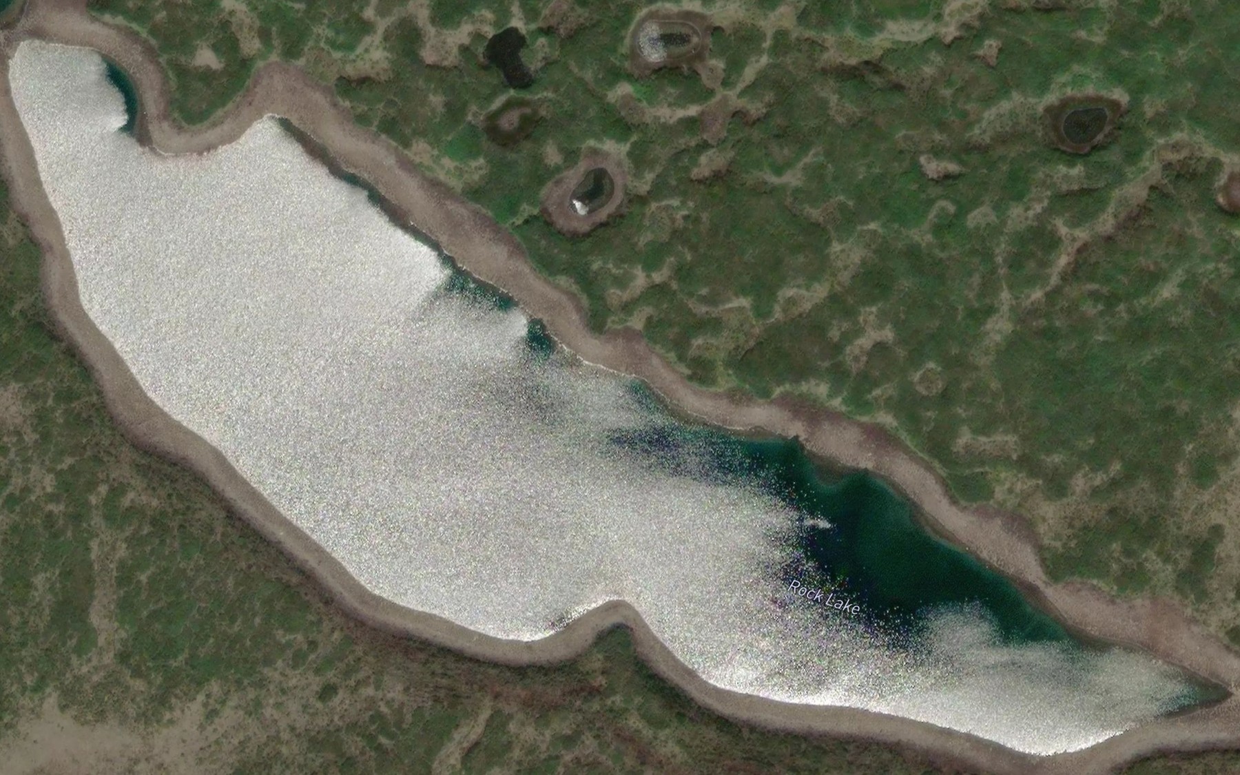 Satellite map of the Rock Lake