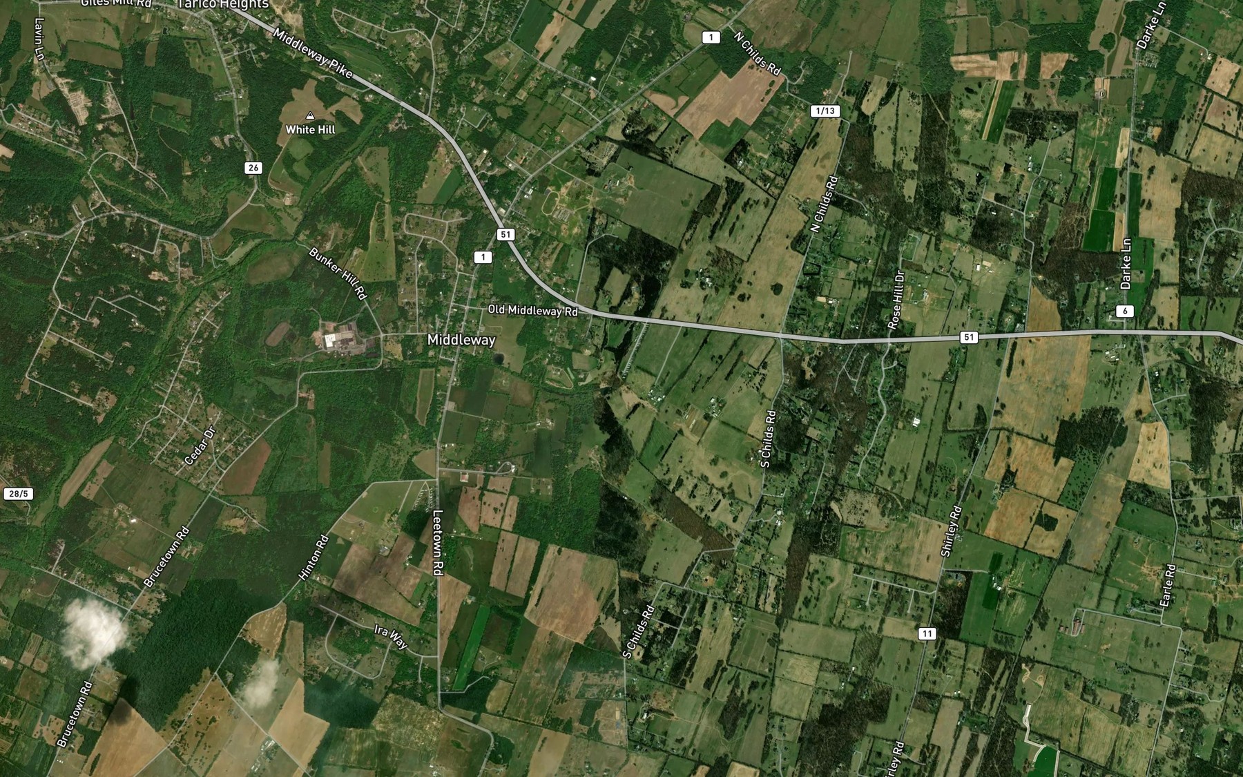 Satellite map of the Turkey Run Spring