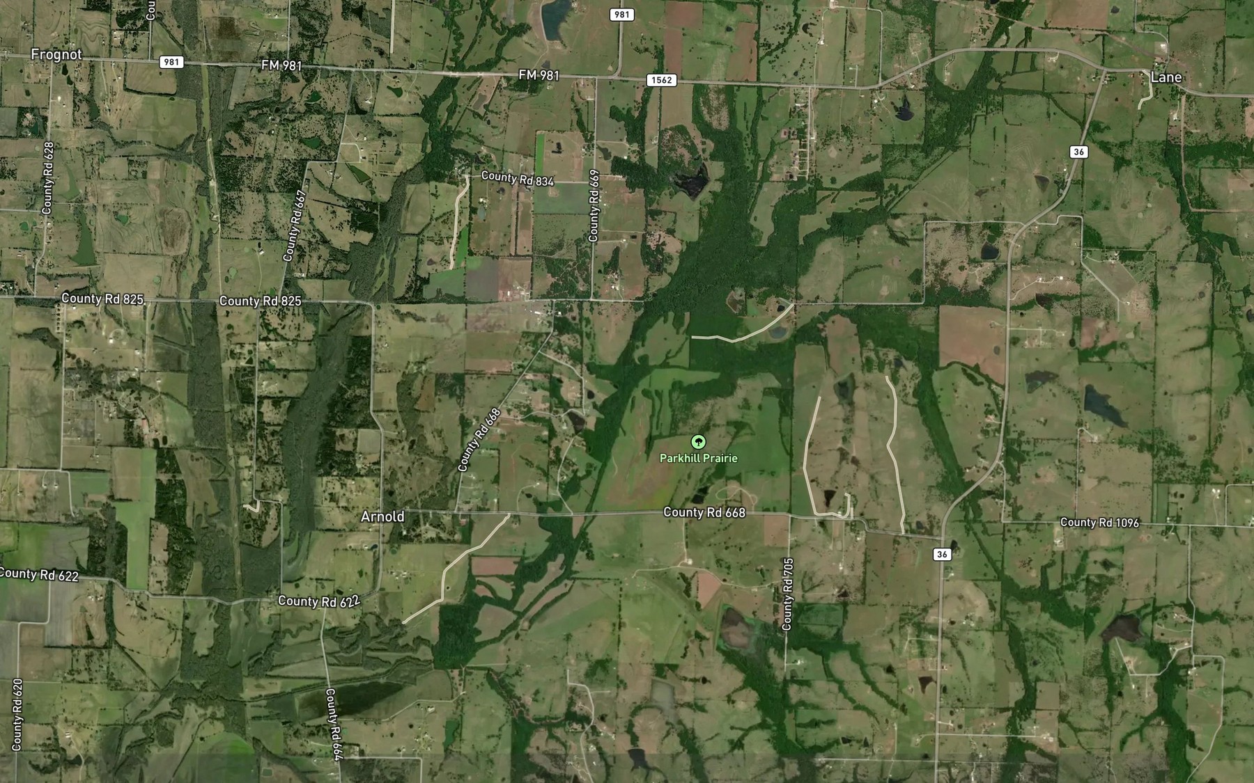 Satellite map of the Little Indian Creek