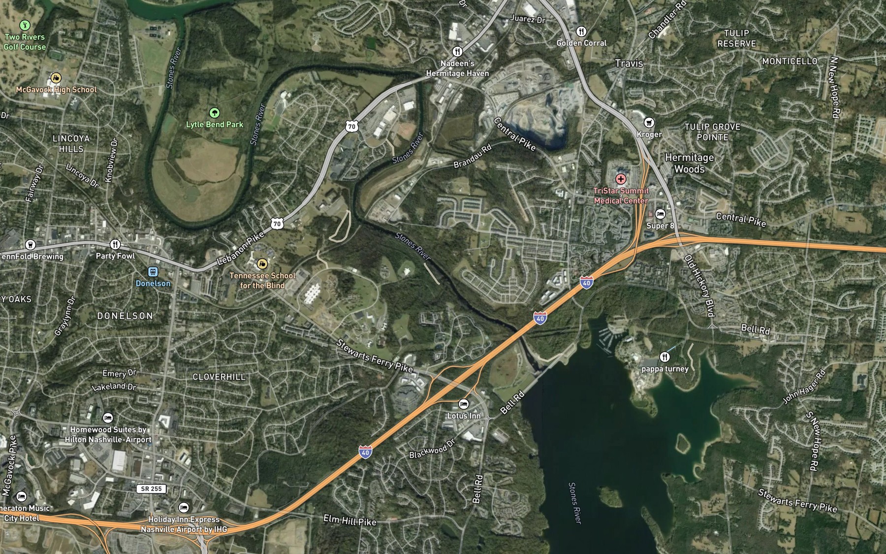 Satellite map of the McCrory Creek