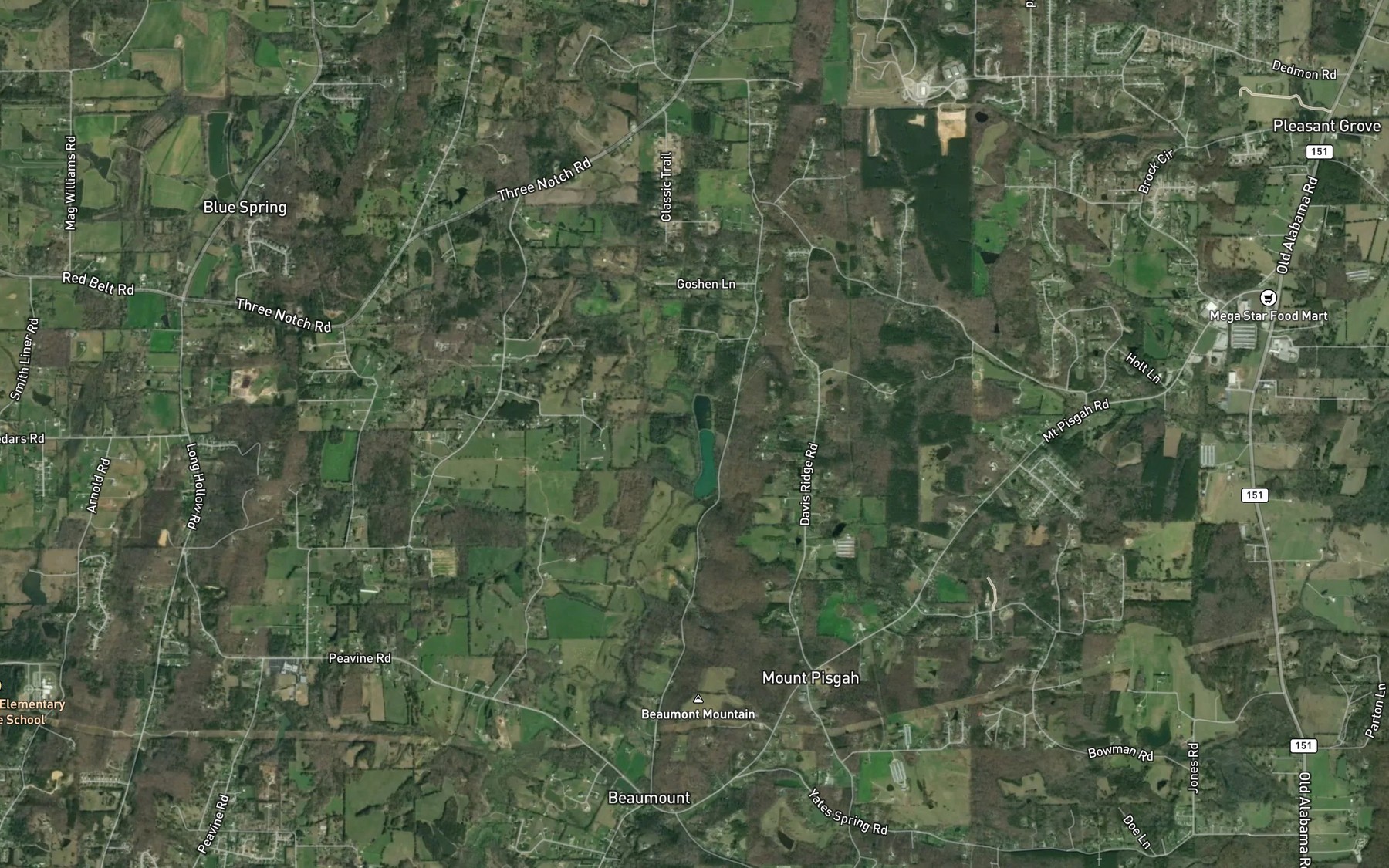Satellite map of the Jackson Lake