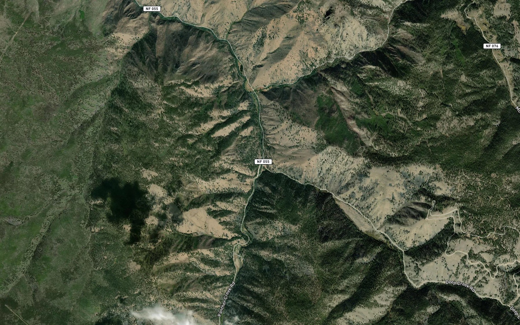 Satellite map of the Deep Creek