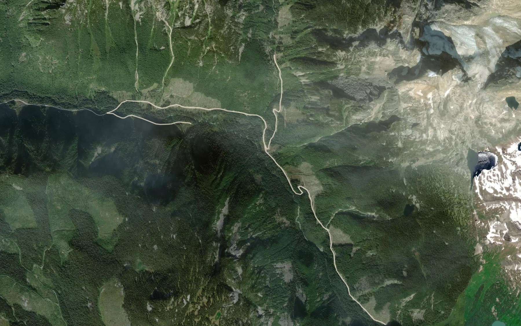 Satellite map of the McGee Creek