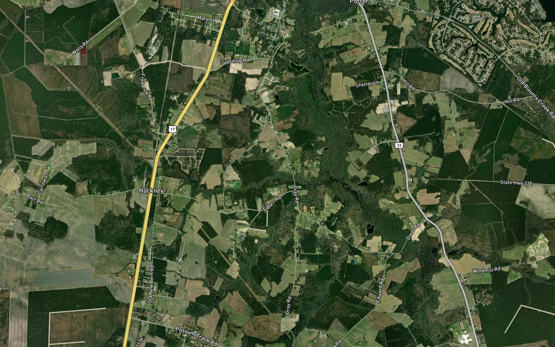 Satellite map of the White Branch