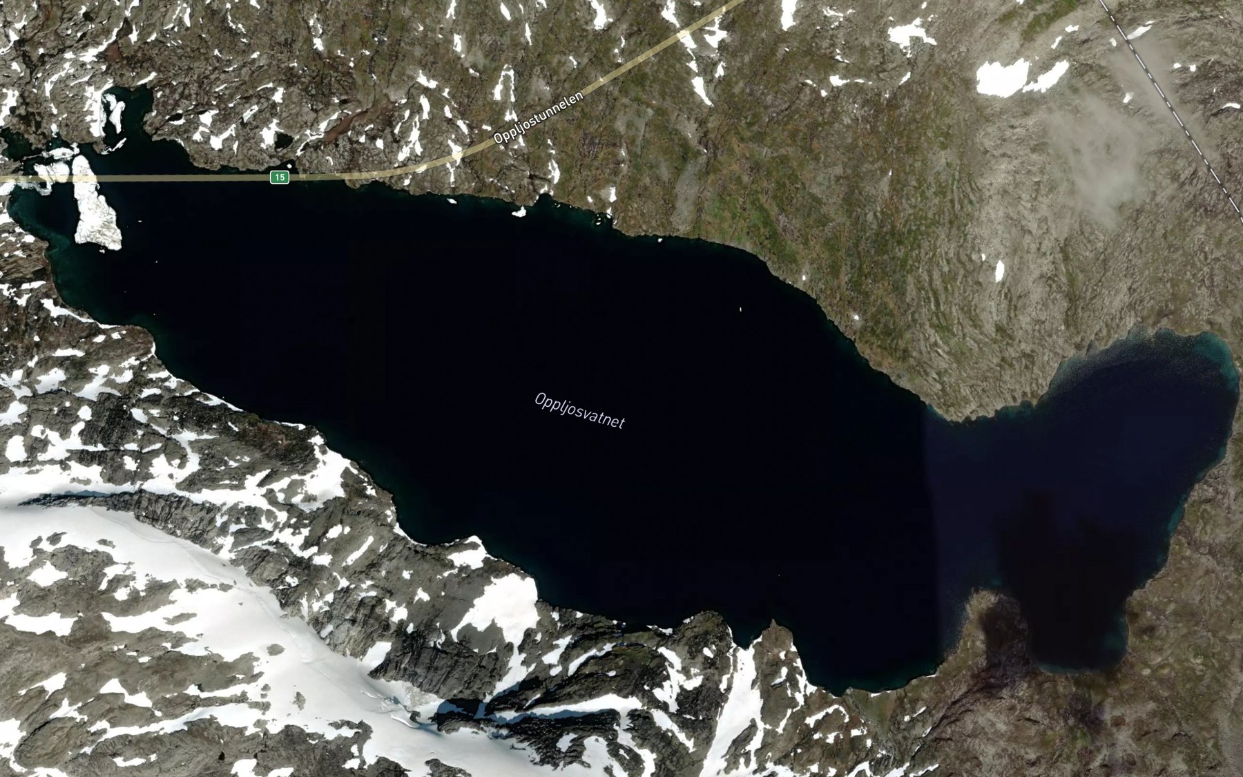 Satellite map of the Oppljosvatnet