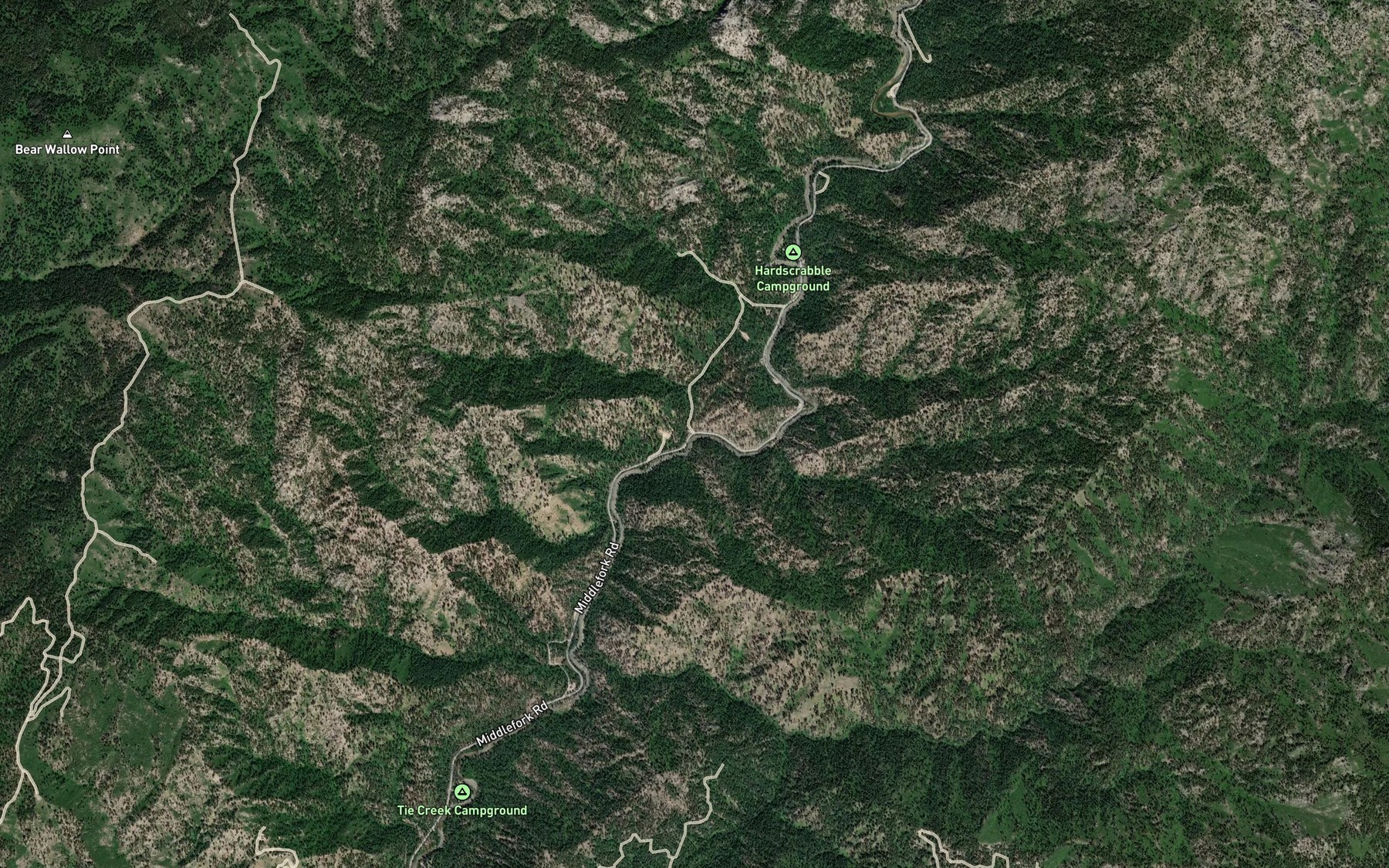 Satellite map of the Boom Creek