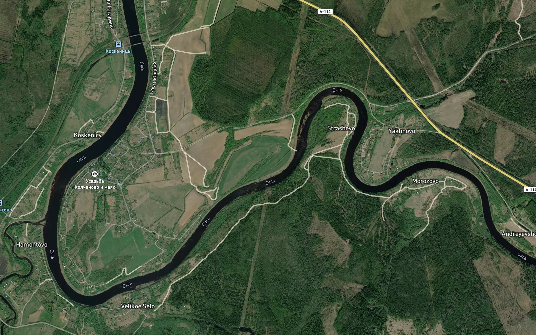 Satellite map of the Rozhdestvenskiye Porogi
