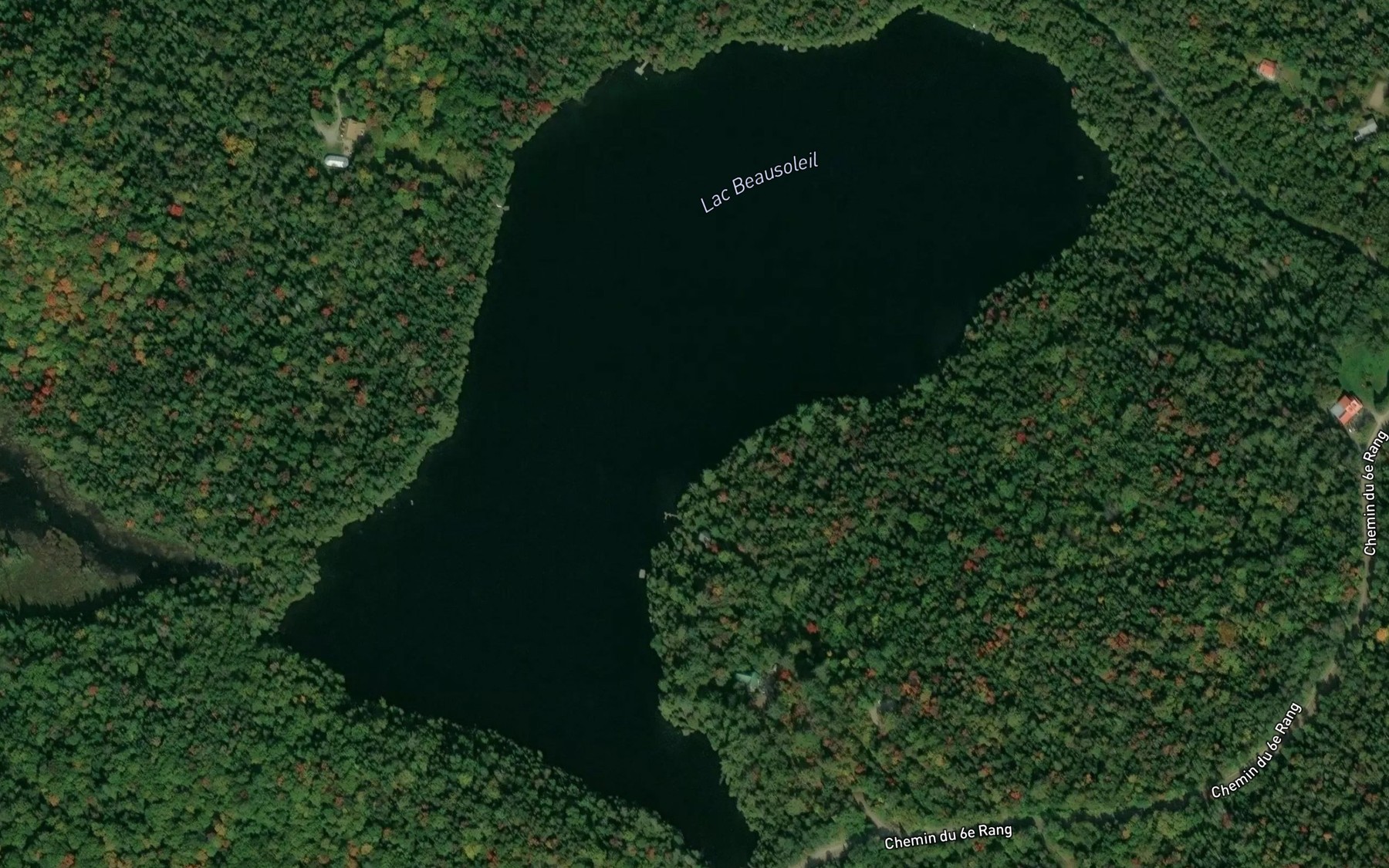 Satellite map of the Lac Beausoleil