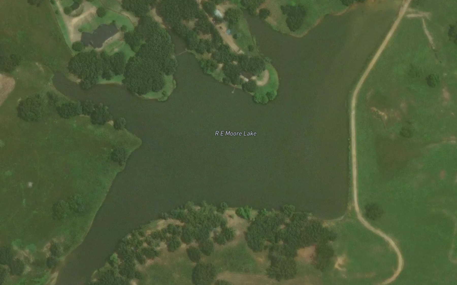 Satellite map of the R E Moore Lake