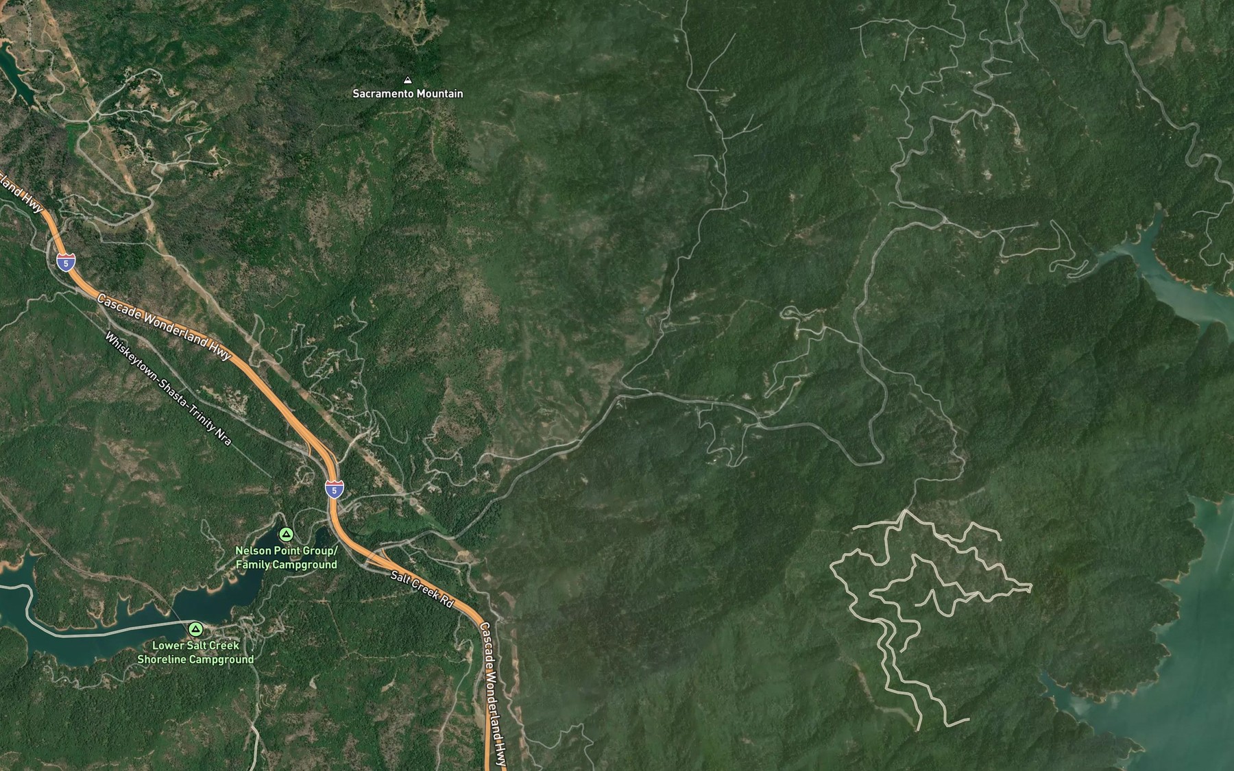 Satellite map of the Fall Creek