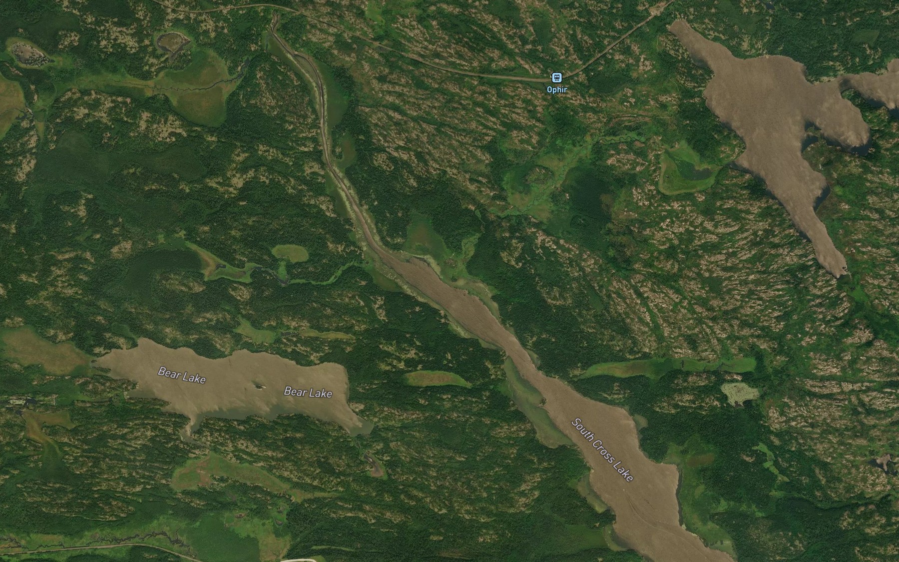 Satellite map of the Nora Creek