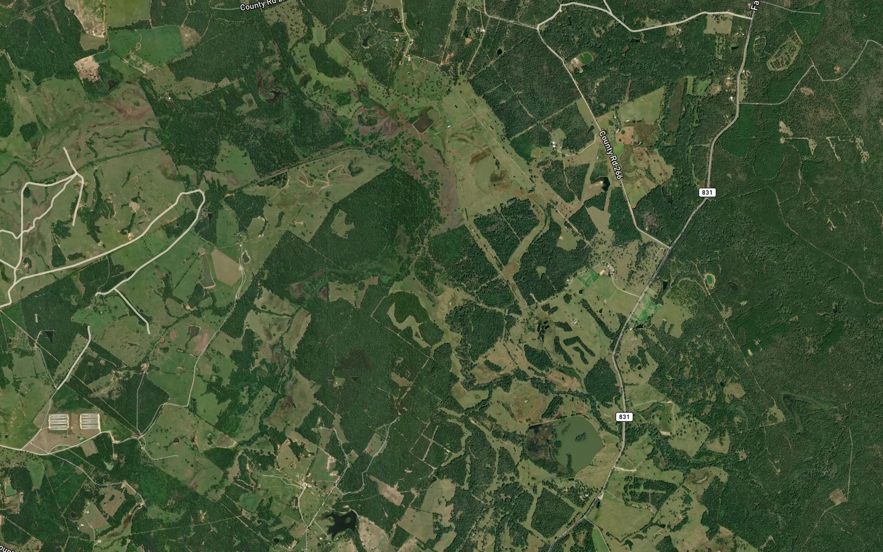 Satellite map of the Wheelock Creek