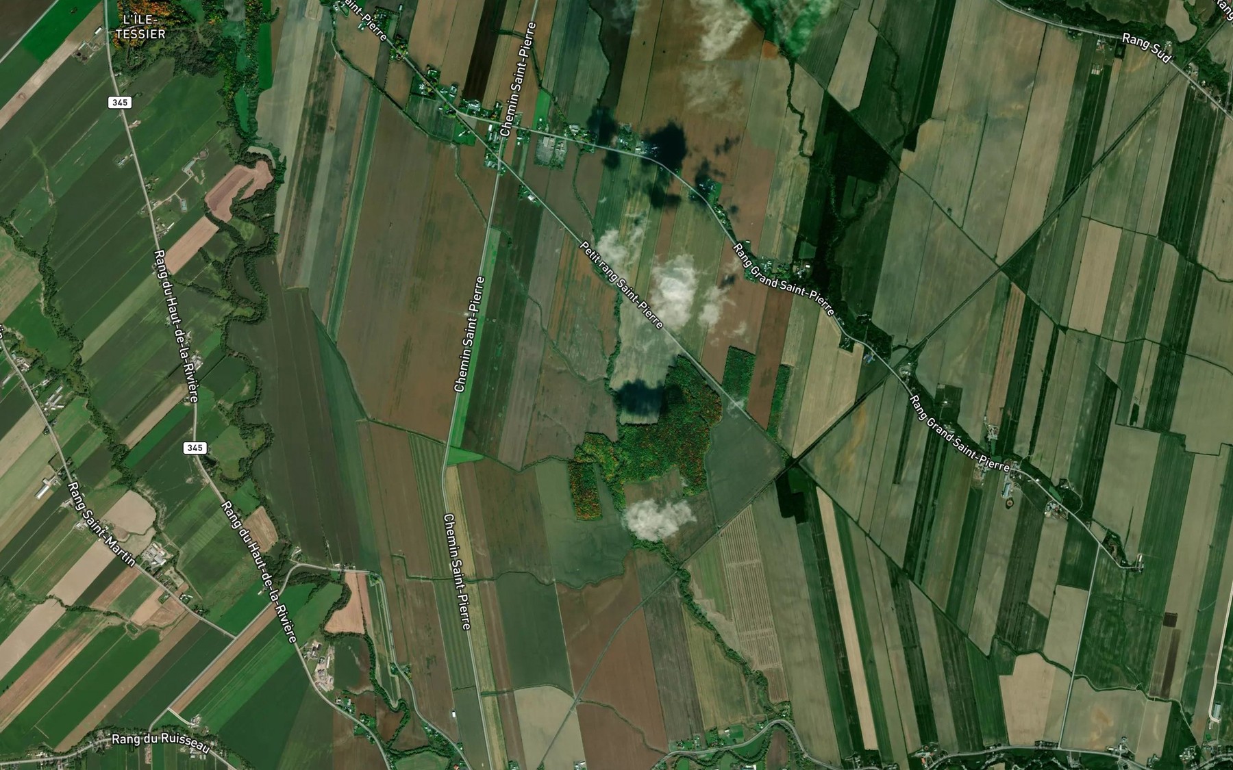 Satellite map of the Ruisseau du Rang Saint-Pierre