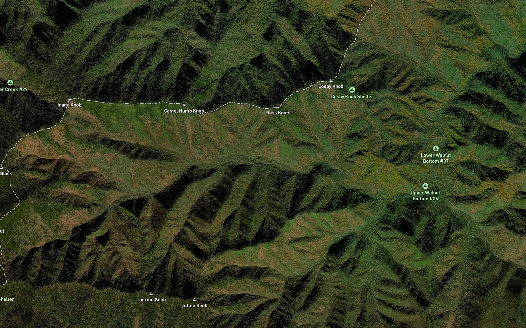 Satellite map of the Nettle Branch