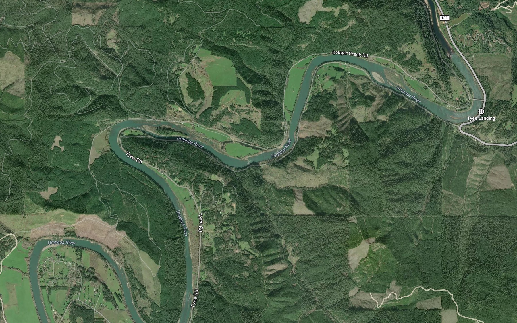 Satellite map of the Lost Creek