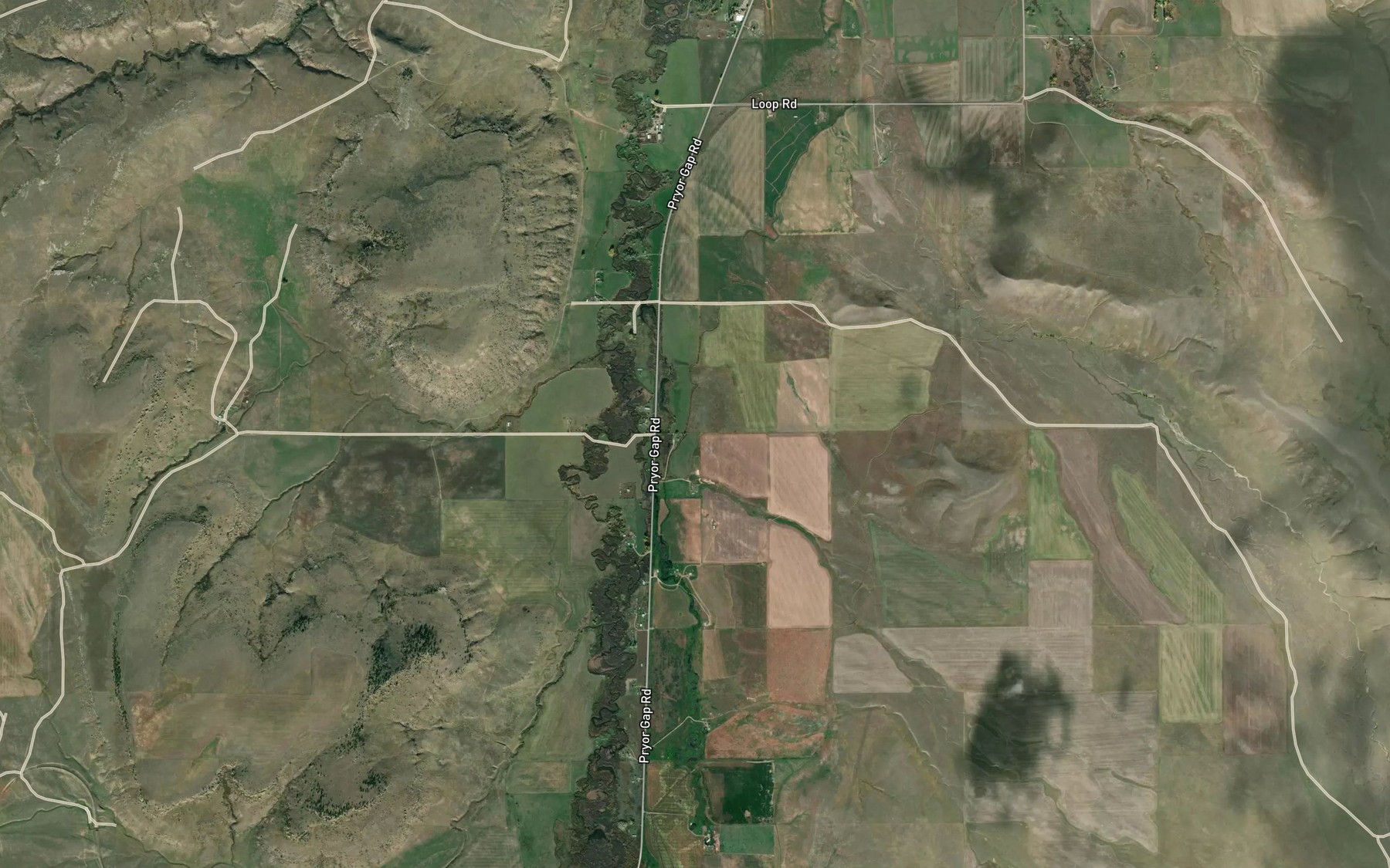Satellite map of the Pryor Ditch Number Two
